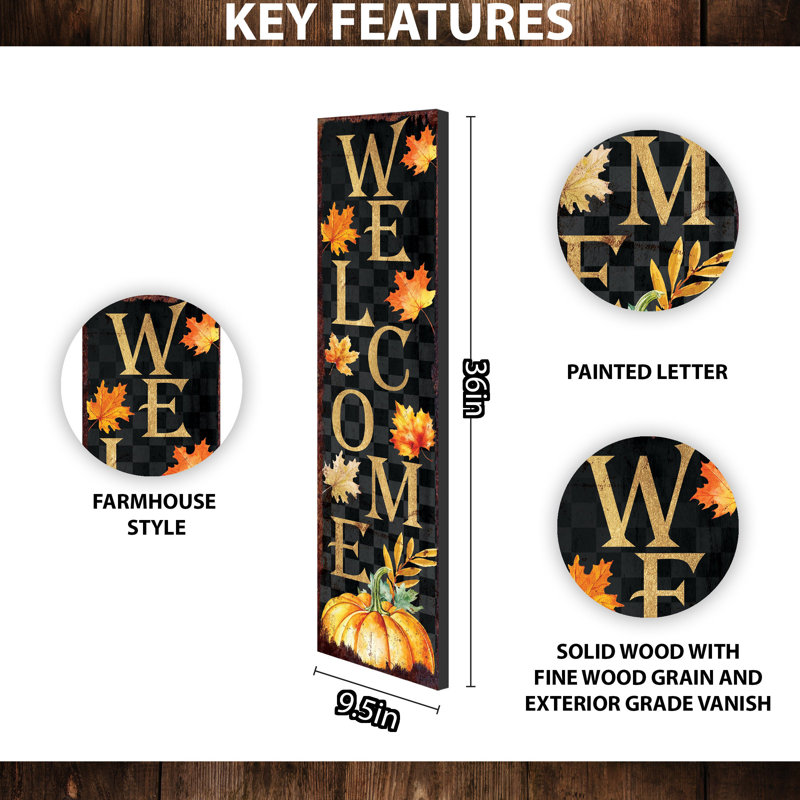 The Holiday Aisle® Wood Wall Mounted Outdoor Thanksgiving Decoration